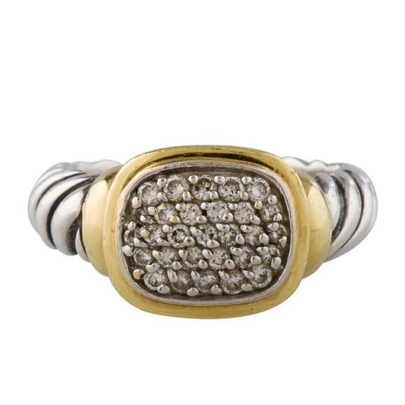 David Yurman noblesse two tone diamond ring - Picture 1 of 5